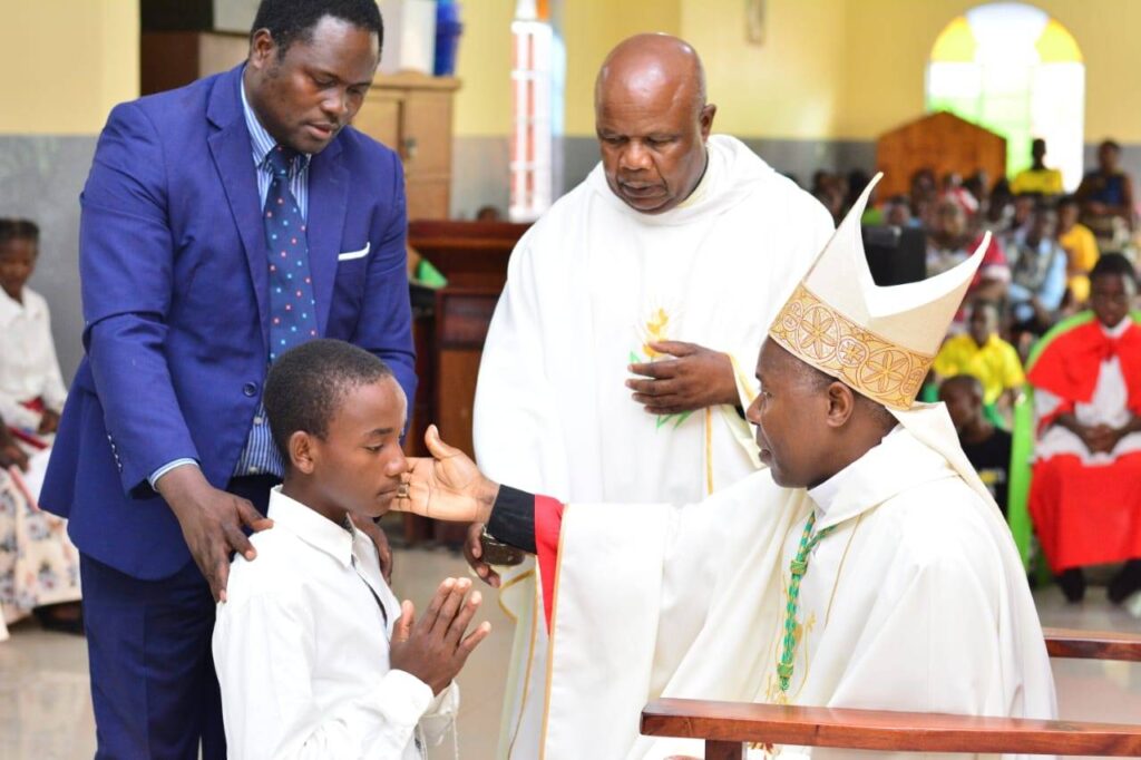 Auxiliary Bishop Vincent Mwakhwawa confirmation at Kaggwa Woyera Parish